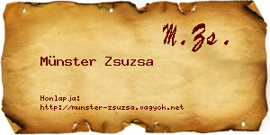 Münster Zsuzsa névjegykártya